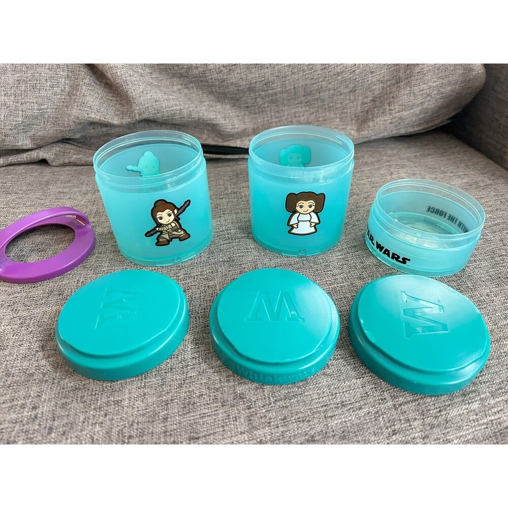 Whiskware Snacking Container Star Wars Leia Rey Portable Stackable Purple Lid - Picture 7 of 8